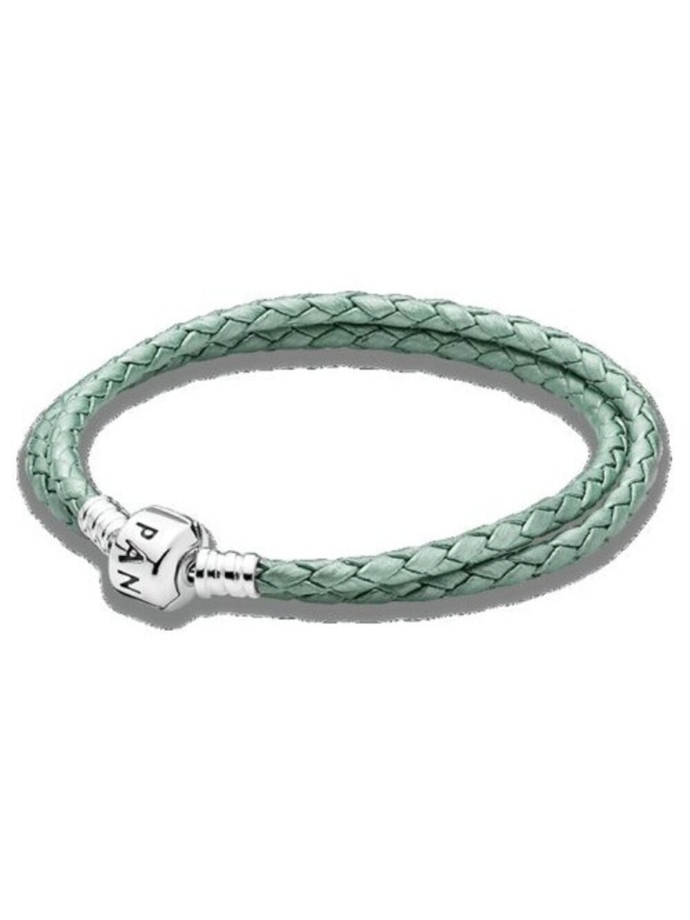 Pandora Double Green Leather Bracelet with Pandora Clasp - 590705  13.78"